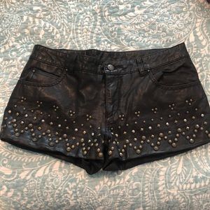 Free people vegan leather studded shorts